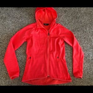Bright coral North face zip up size small